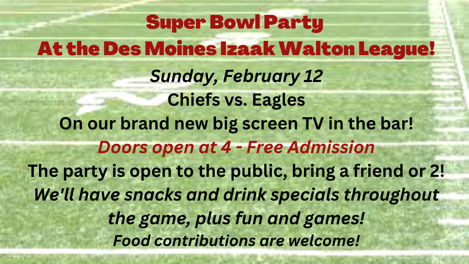 Free Admission to 2023 Super Bowl Party - Des Moines IKES