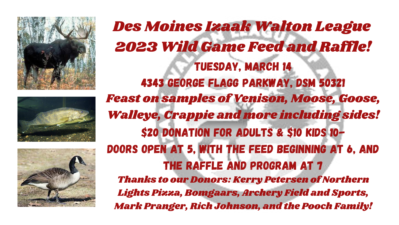 Second Annual Wild Game Feed - Des Moines Iza