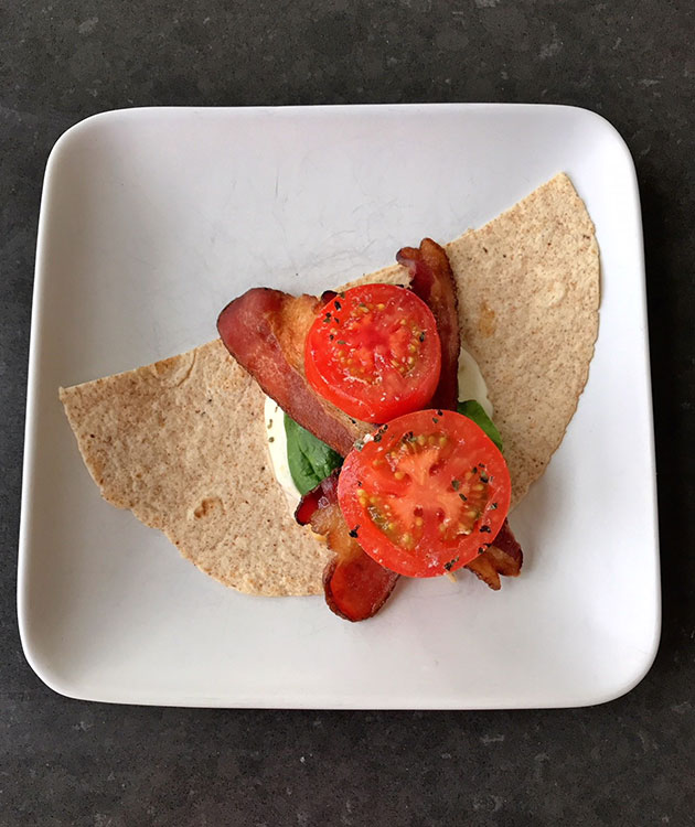 Turkey bacon caprese wrap