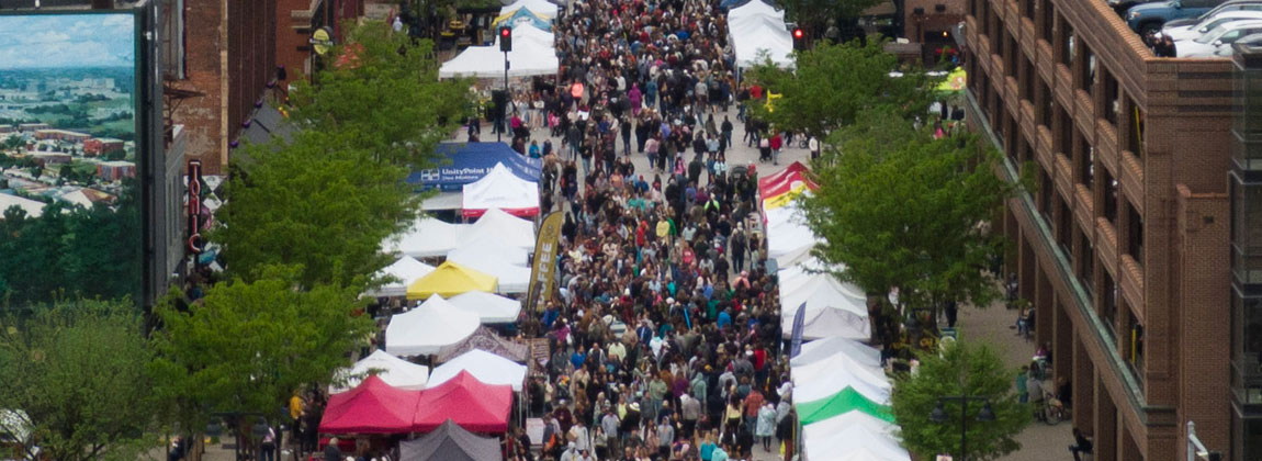 Downtown Farmers' Market tents and crowd