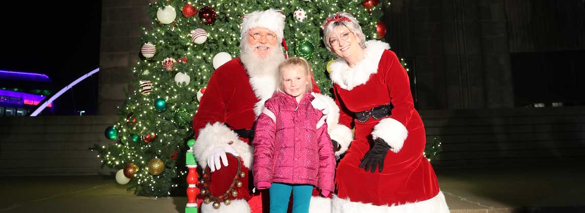 Santa and Mrs. Clause with Christmas Tree