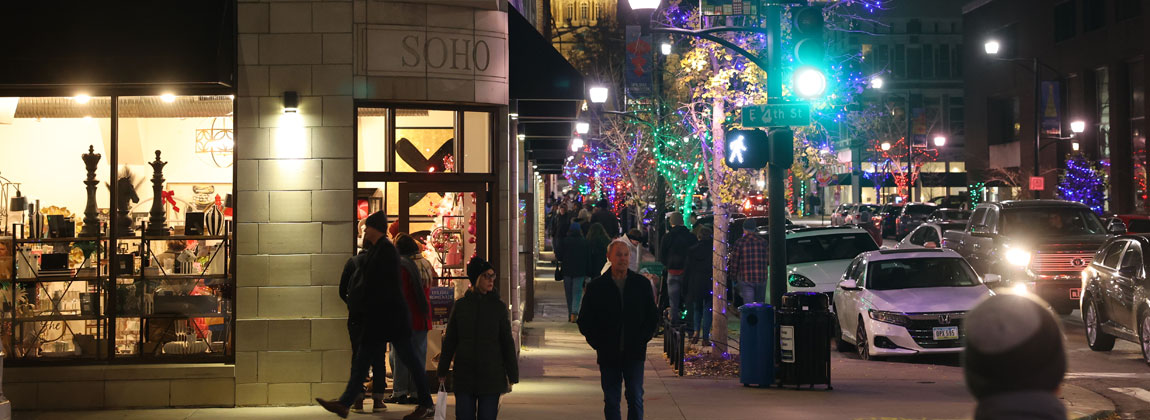 people walking in the Historic East Village in Downtown