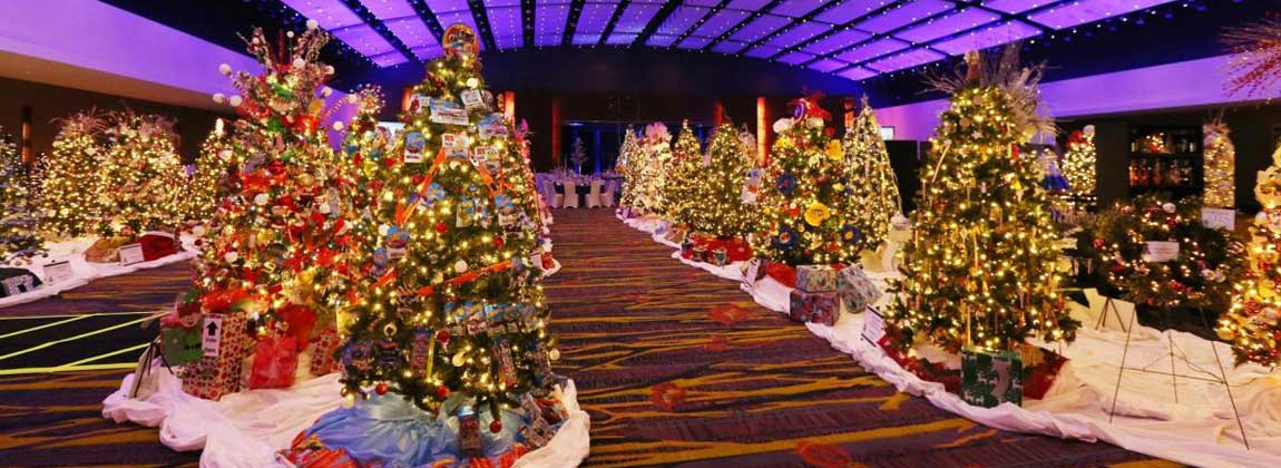 decorated trees at Festival of Trees & Lights