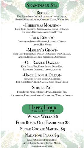 2025 wintry drinks menu