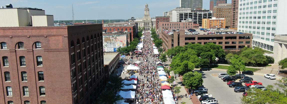 aerial view of the Downtown Farmers' Market