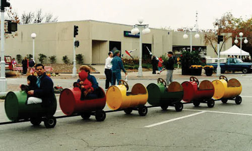 kid train at the Downtown Farmers' Market