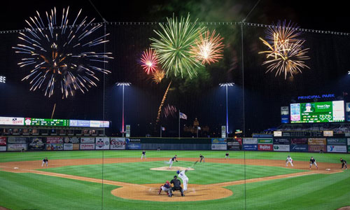 fireworks at Iowa Cubs game fireworks at Iowa Cubs game
