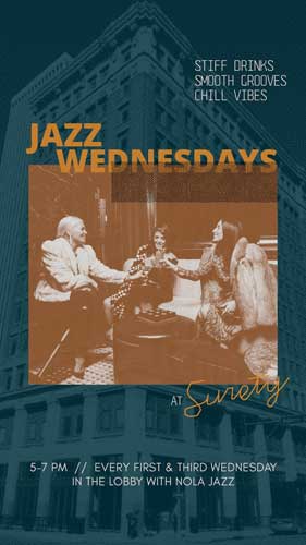 Jazz Wednesdays at Surety Hotel
