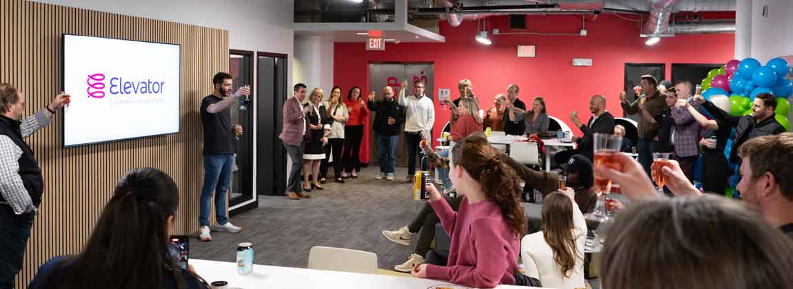 cheers with Elevator Co-Warehousing