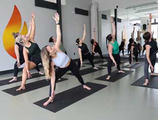 people in a yoga studio