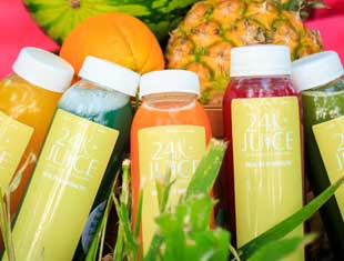 five bottles of juice