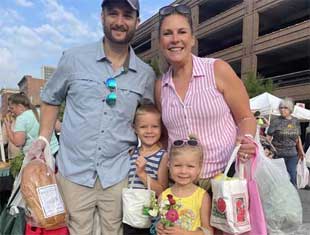 family at the Downtown Farmers' Market