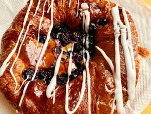 a blueberry pinwheel from Scenic Route Bakery