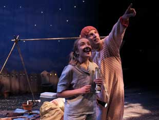 two actors on stage