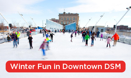 Winter fun in downtown Des Moines