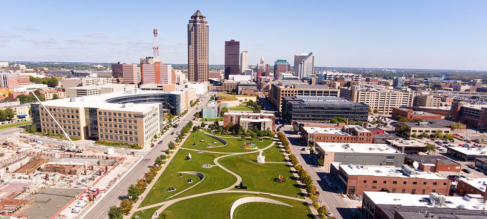 Western Gateway Park in Downtown Des Moines Western Gateway Park in Downtown Des Moines