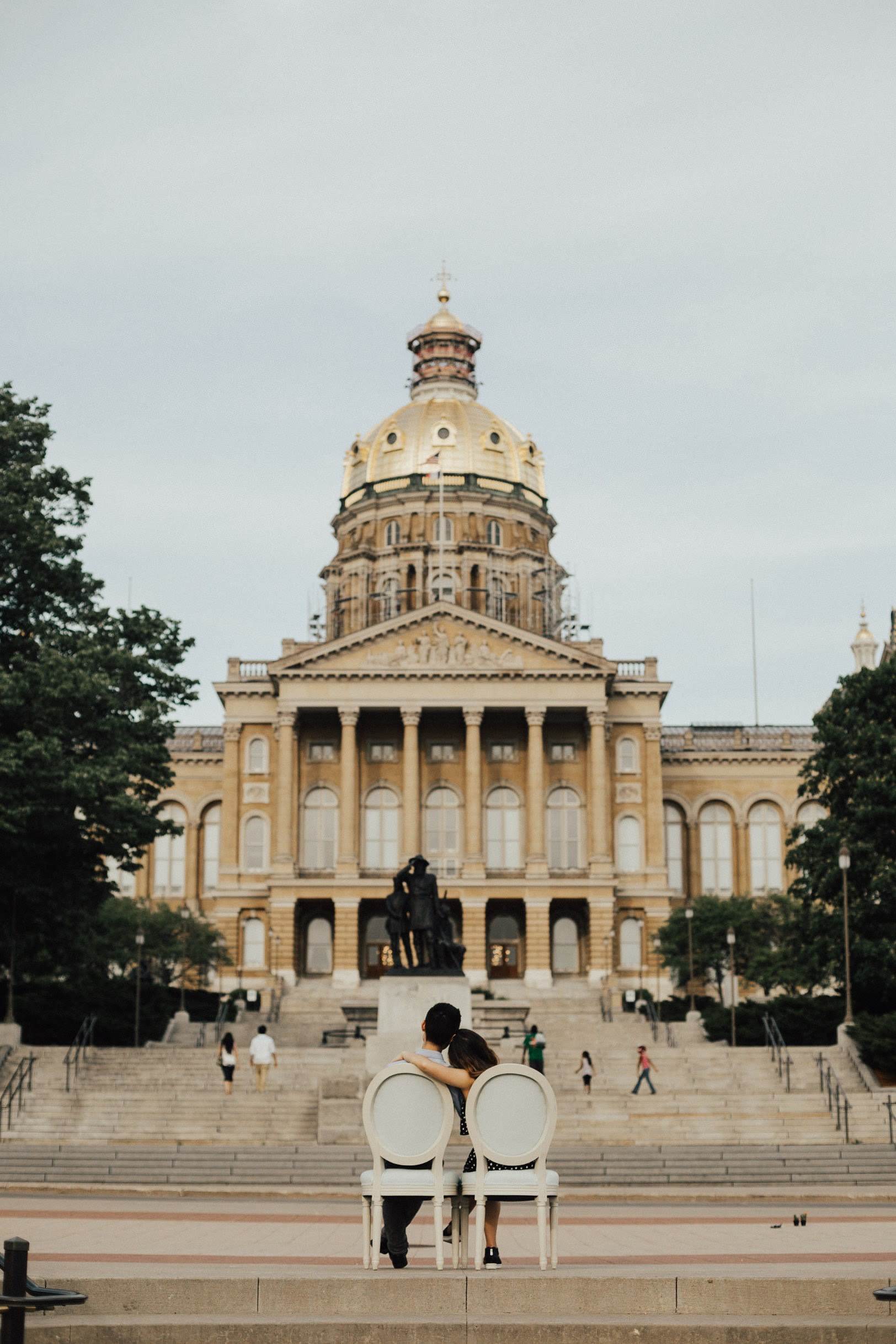 Engagement Photo in Downtown DSM