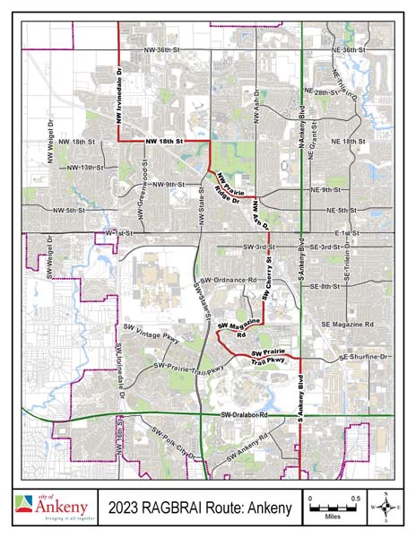 RAGBRAI Ankeny Map