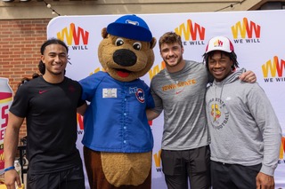 Cubbie with ISU Players Cubbie with ISU Players