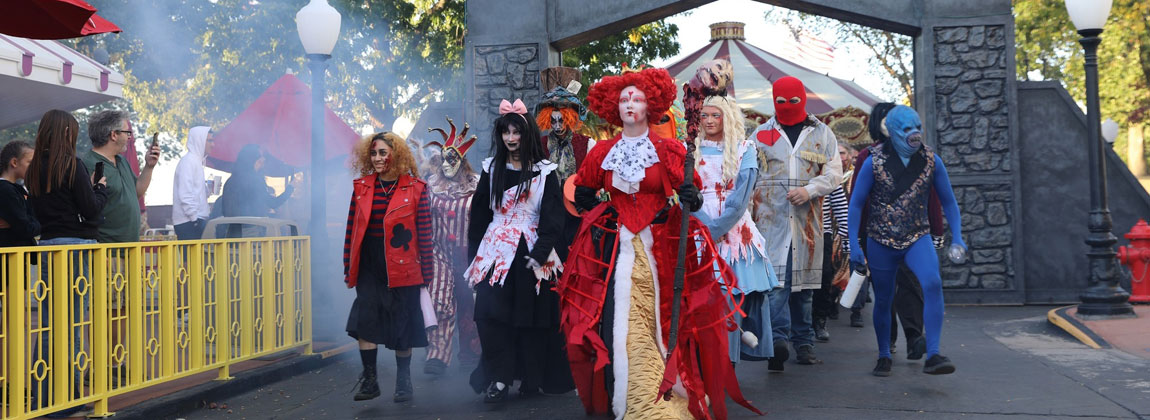 Halloween characters at Adventureland