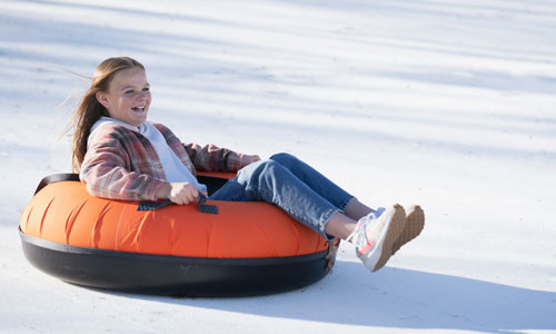 girl on snowtube