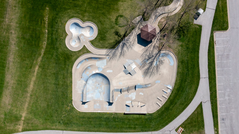 Altoona Skate Park aerial view of Altoona Skate Park