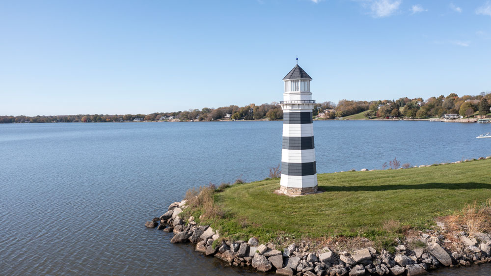 view of Lake Panorama and lighthouse