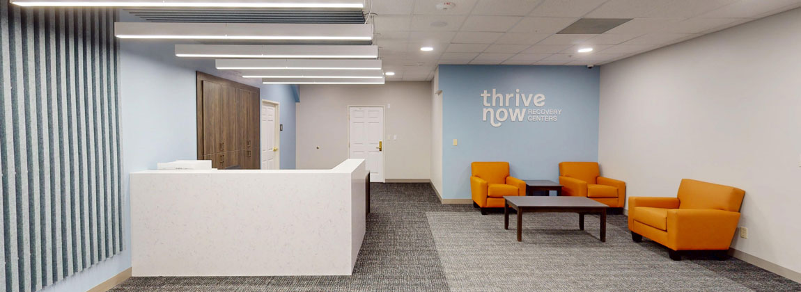 reception desk and lobby chairs