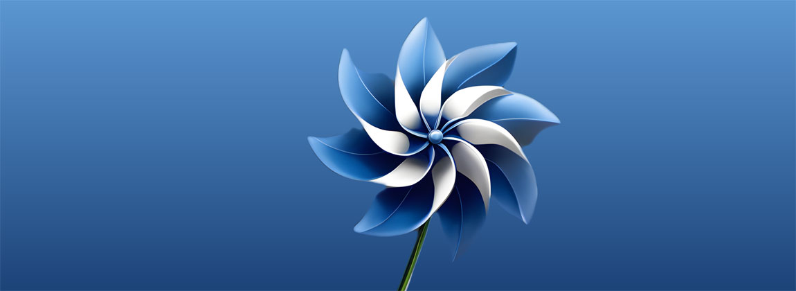 pinwheel on blue background