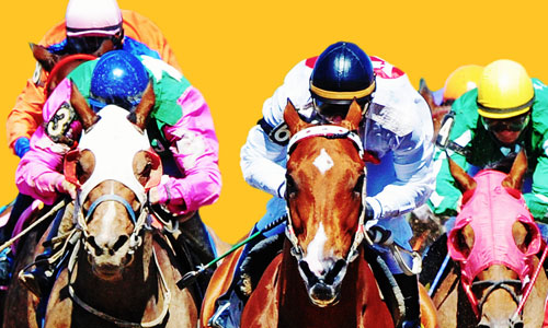 jockeys and horses racing