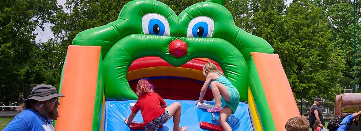 kids on inflatables