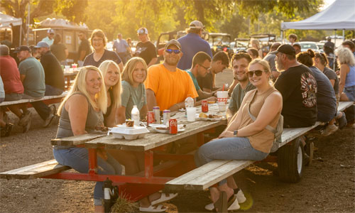 Dallas County Fair people at picnic table