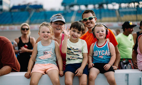 Free Family Day family at the racetrack