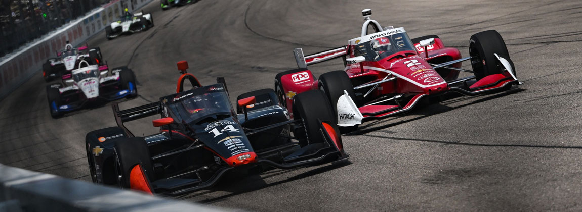 race cars on track