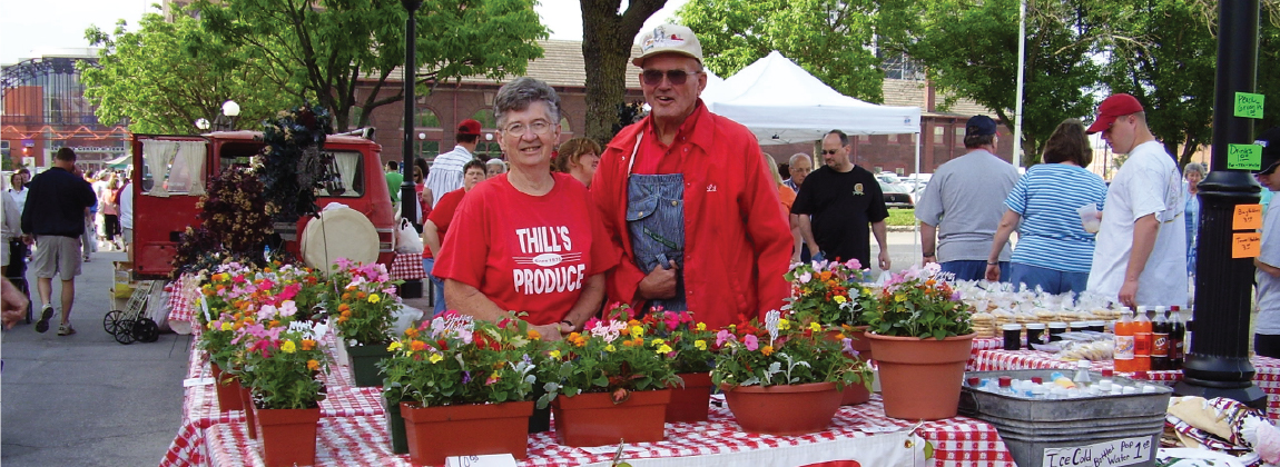 Lillian and James Thill at the Downtown Farmers' Market