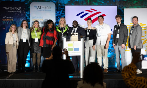 Athene Black & Brown Summit people on stage