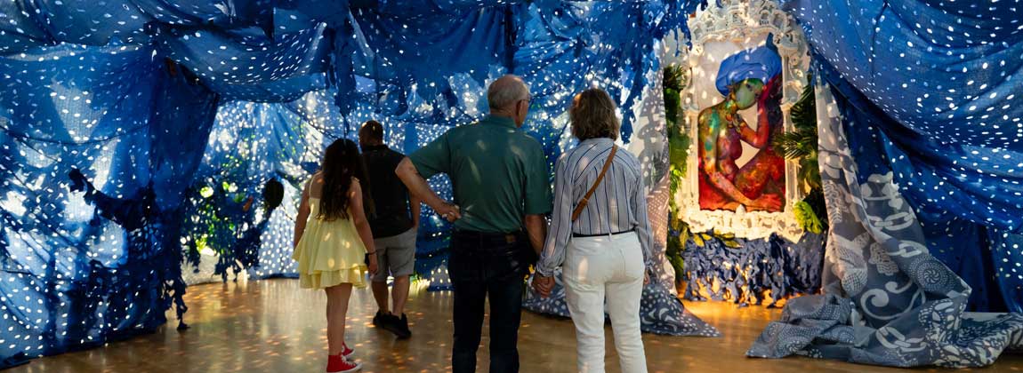 people at Des Moines Art Center exhibit