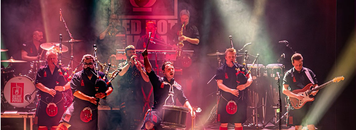 Red Hot Chili Pipers on stage
