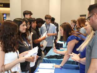 students at a career fair