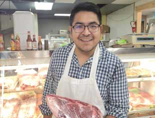 butcher with meat