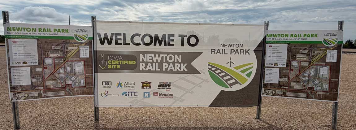 Welcome to Newton Rail Park signs