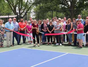 ribbon cutting for Aurora Park Tennis Courts