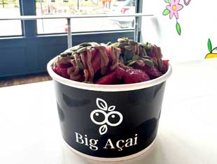 bowl of acai on the counter