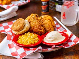 chicken sandwich and sides
