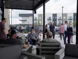 people on Gray's Station patio
