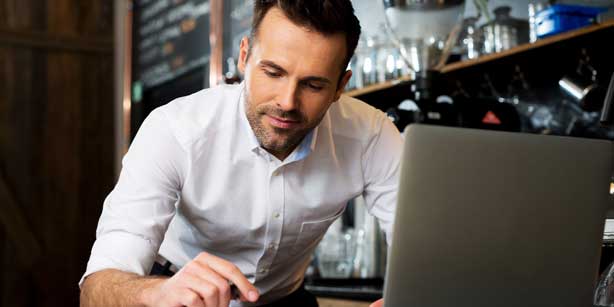 man with a laptop