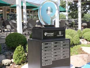 Principal Charity Classic trophy with name plaques