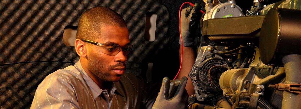 man working on machine