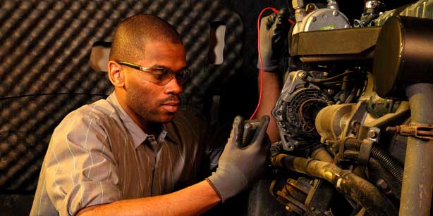 man working on machine