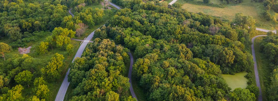 winding trail in Pella, Iowa